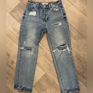 Pac Sun Distressed Denim Mom Jean